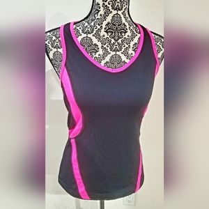Fila Sport Tank Top in Black with Pink accent